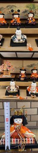 古い雛人形 15人揃 木目込み人形 ひな人形 親王雛三人官女三月飾り ガラスケース付 真多呂人形 日本人形 