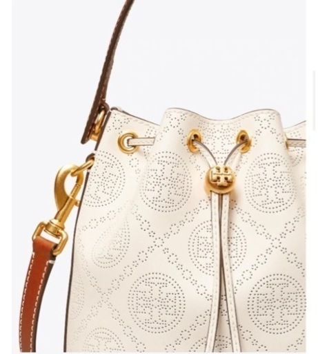 【新品・未使用】TORY BURCH モノグラム パンチング レザー バケット