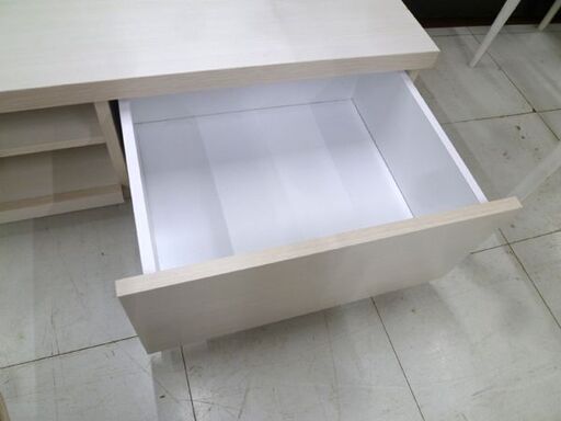 テレビボード 幅150×奥行39×高28cm 白系 木製 テレビ台 ローボード 収納家具 引出付 苫小牧西店