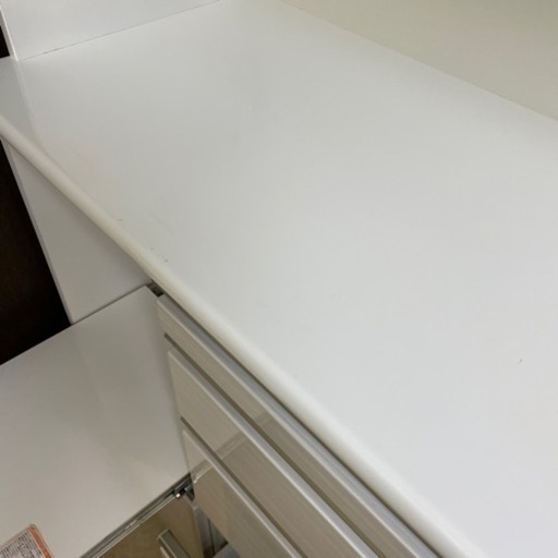 【特価】食器棚 引き戸 ガラス キッチン収納 キッチンボード レンジ台 日本製 ダイニングボード エブリー 120 KB WH 
