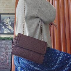 ☆正規品☆美品☆CHANEL☆ヴィンテージ　マトラッセ　フリンジ　希少ブラウン☆の画像