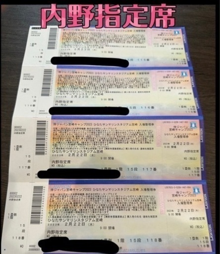 WBC 内野席　チケット