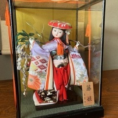 （約50年物）日本人形（藤娘） ガラスケース入り