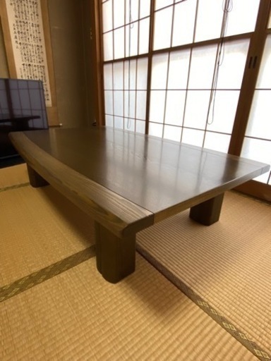 安心不可現金のみ　漆塗り座卓　香川県製造　85/135/33センチ