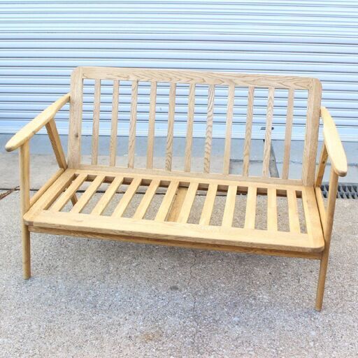 090) 関家具 ハリスⅡ 2人掛けソファ WF-1 無垢材 天然木 オイル仕上げ ファブリック 幅129.5cm 家具 インテリア 