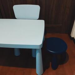 IKEA　マンムット　子供つくえ　椅子　スツール　3点セット