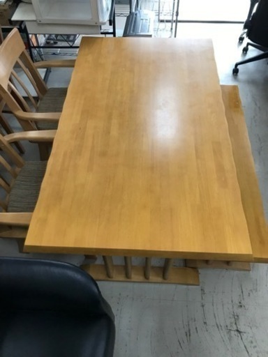 N2302-569 ダイニングテーブル　チェア2脚　ベンチ1脚セット　傷、汚れあり