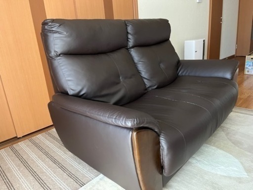 ソファー 合皮 ブラウン 万代家具 ラピアスで購入