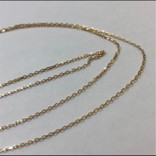 K18 18金ネックレス 45cm カットあずきネックレス 新品レディース
