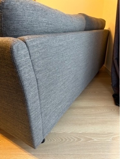 【ご購入者様決定】定価¥60900-ニトリ3人用布張り＋スツールセット