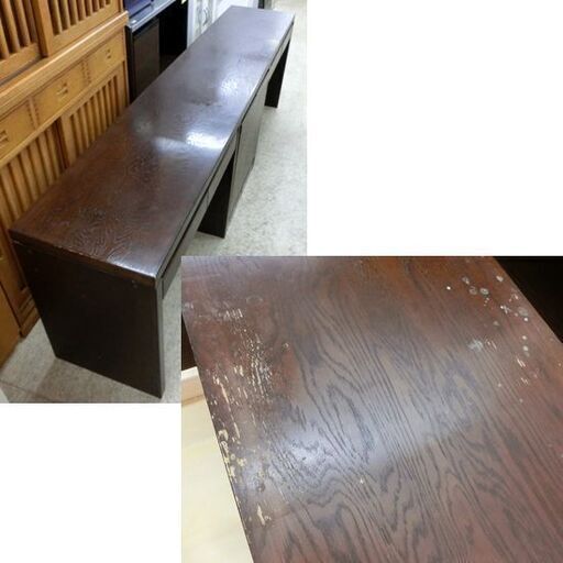 ロングデスク 240cm 2人用など組合わせ可能な長い机 木製 ブラウン作業用にも！ OAK 札幌市西区西野