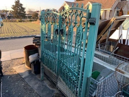 門扉　解体取り外し品　アルミ鋳造製