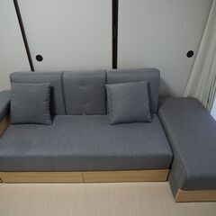 二人掛け 収納付き 引き出し ソファベッド