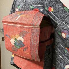 名古屋帯 椿柄 正絹の画像