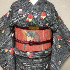 名古屋帯 椿柄 正絹の画像