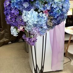フラワースタンド 造花 アジサイ ブルー系 高さ146センチ【ユ...