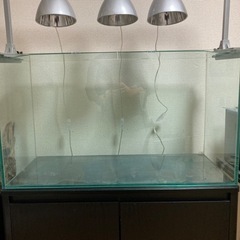 引取限定［90cmガラス水槽・水槽台・ライト］セット　2/27までの画像