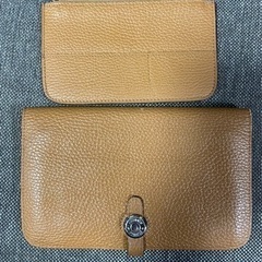 【送料込み】HERMES エルメス ドゴンGM 長財布（オレンジ...