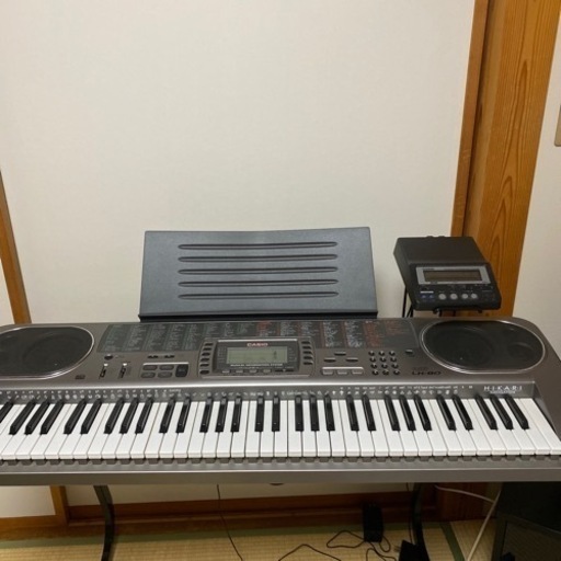 カシオキーボード 光ナビゲーション LK-80 動作確認済 スタンド／譜面台/MIDIプレイヤー FD-1付き◆CASIO 電子ピアノシンセサイザ