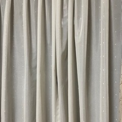 レースカーテン　白　ドット柄