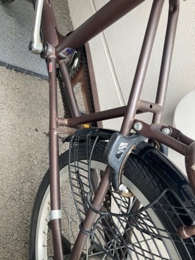 お話中【福岡市西区】プチママン　子供乗せ自転車　非電動　20インチ　ブラウン