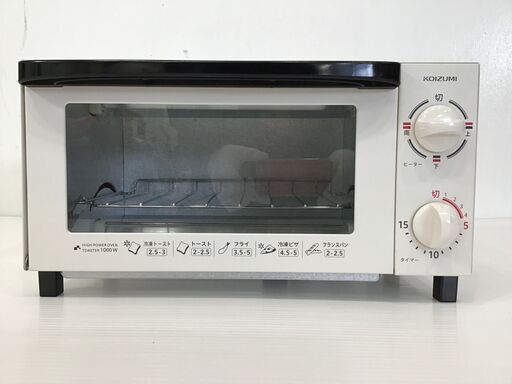 23Y056 ジ KOIZUMI 小泉成器 オーブントースター KOS-1025 2019年製 ホワイト 中古