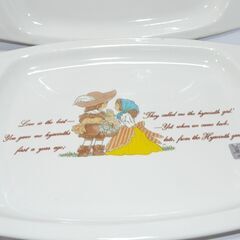 昭和レトロ 可愛い女の子の絵柄のブリキプレート　2枚　内藤ルネや水森亜土好きにの画像