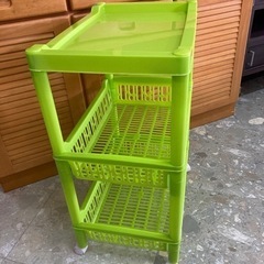 3段 ランドリーバスケット グリーン リサイクルショップ宮崎屋住吉店 23.4.19 yの画像