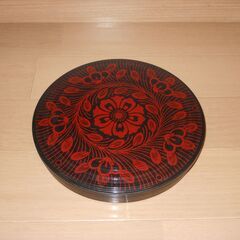 山中漆器　合成漆器　菓子器・小物入れ　小ぶりな丸盆　昭和レトロの画像