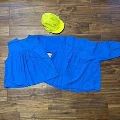 保育園　園服　長袖＋袖なし＋青色帽子セットの画像