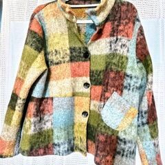 美品✨薄手起毛素材のカラフルデザインジャケット size M