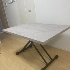 テーブル 昇降式 ガス圧昇降式テーブル 120×80cm 