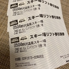 リフト券　野沢温泉スキー場　4枚