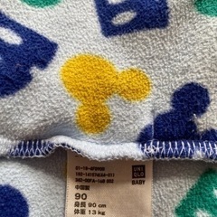 UNIQLO アウター　フリース　ミッキー　90cmの画像