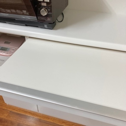 美品　食器棚　117cm 収納家具　白　ホワイト　カップボード　キッチン収納