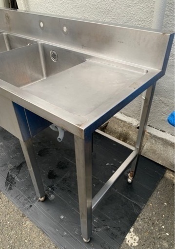 業務用 ソイルド 三槽シンク 1450×600×810 洗い場 流し台 厨房キッチン 台付き 厨房機器 厨房機材 作業台付き 三層 収納 大阪発 食洗機