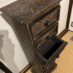 🌈持ってけ泥棒❗️大幅に値下げ💰木彫アジアンテイスト✨小物引き出し付棚✨アンティーク✨インテリア✨希少価値の画像