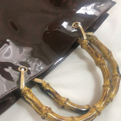 未使用 持ち手べっ甲クリアバックの画像