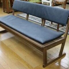 天然木　背もたれ付き　ローベンチ　和風・モダン　140cm