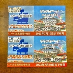 ひらパー　貸靴無料券　フリーパス割引券