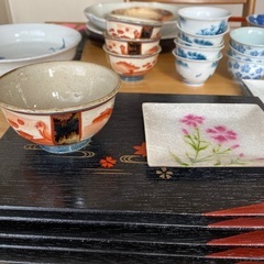 おぼん　お茶とお菓子皿置き用の画像