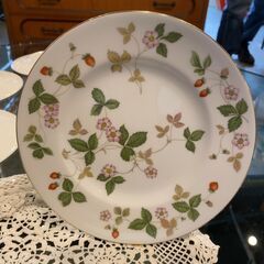 WEDGWOOD ウェッジウッド 20cm 5枚セット WILD STRAWBERRY ワイルドストロベリー プレート●BA01N068の画像