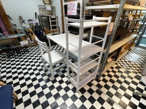 【リサイクルサービス八光　配達・設置OK】ニトリシステムデスクザッキー 110　ダイニングチェアセット