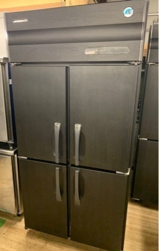 【動確済み】ホシザキ 業務用冷蔵庫 HR-90ML 木目調 単相 100V 厨房機材 厨房機器 店舗用品 縦型4枚扉 4ドア 大容量 支柱無し 大阪発