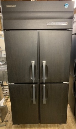 【動確済み】ホシザキ 業務用冷蔵庫 HR-90ML 全面木目調 単相 100V 厨房機材 厨房機器 店舗用品 縦型4枚扉 4ドア 大容量 大阪発 引き取り可