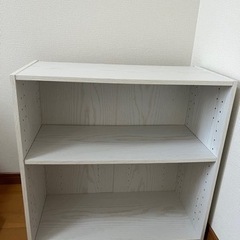 2段カラーボックス　ホワイト