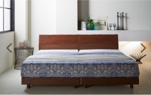 ベッドフレーム2台　ウォールナット　ローベット