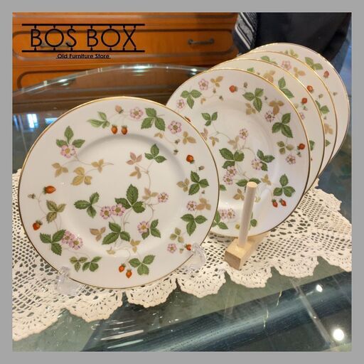  ウェッジウッド 17.5cm 6枚セット WILD STRAWBERRY ワイルドストロベリー プレート●BA01N067