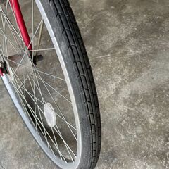 赤い自転車　27インチ　LEDライトの画像