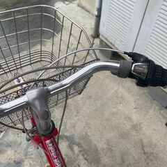 赤い自転車　27インチ　LEDライトの画像